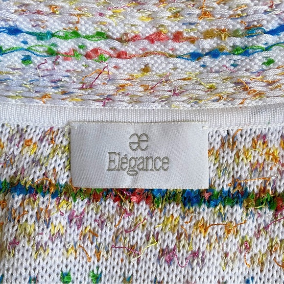 💐 ELEGANCE WHITE MULTI TWEED KNIT SWEATER BLAZER! - Picture 12 of 16